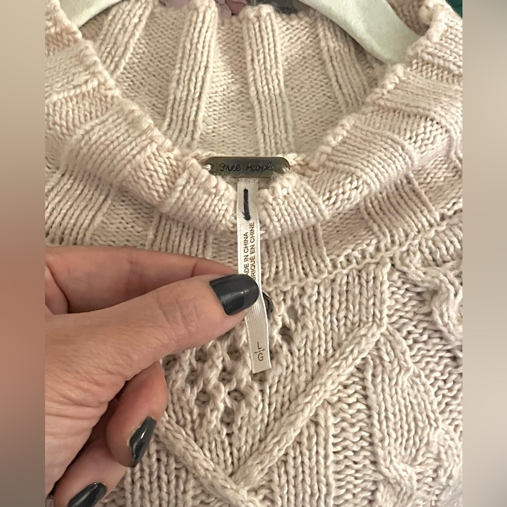 Free People Reina Cable Pullover - NEW - Picture 7 of 9